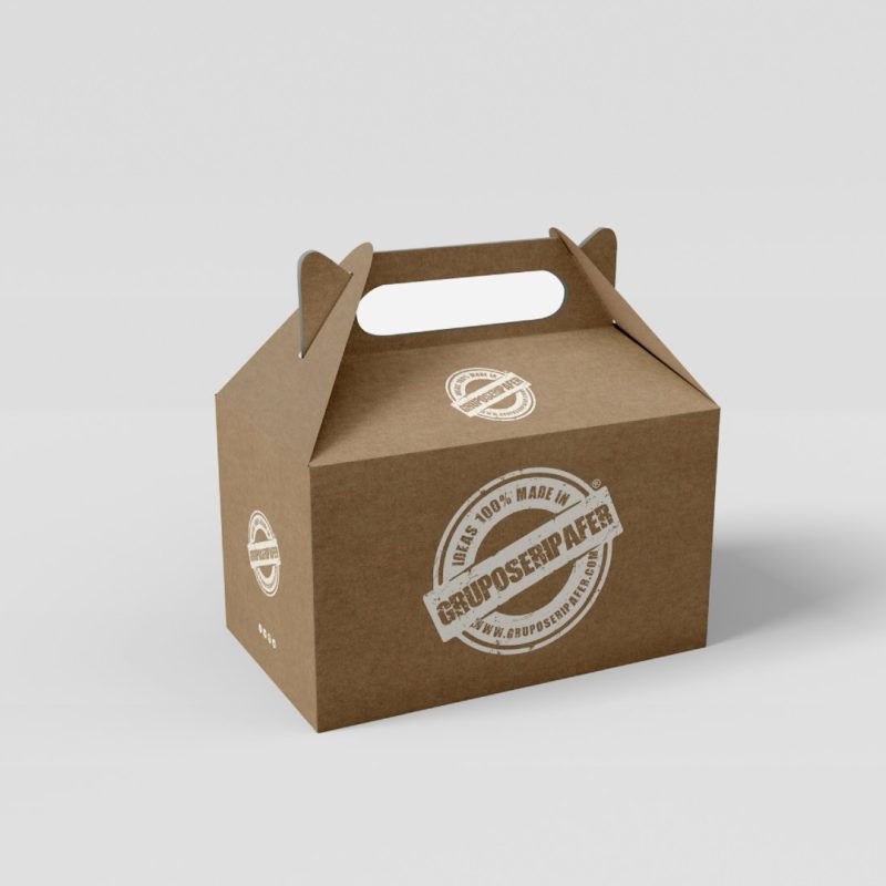 brown and white cardboard box